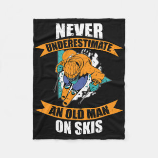 Cobertor De Velo Mens Ski Funny Skiing Never Underestimate An Old M