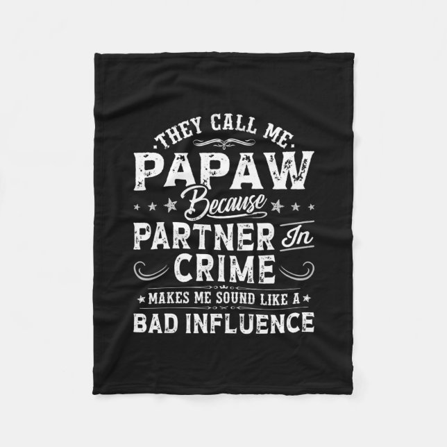 Cobertor De Velo Mens They Call Me Papaw Grandpa Papa Father's Day (Frente)