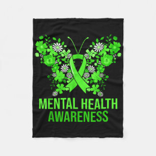 Cobertor De Velo Mental Saúde Consciência Borboleta Fita Verde Wo