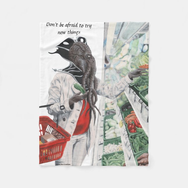 Cobertor De Velo Mente Flayer Grocery Comprando Fantasy Art Blanket (Frente)