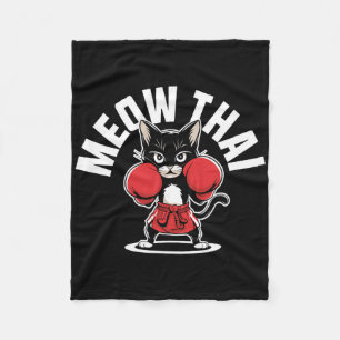 Cobertor De Velo Meow Thai Muay Thai Boxando Cat Artes Marciais Mma