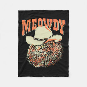 Cobertor De Velo Meowdy! Engraçado Música country Cat Vintage