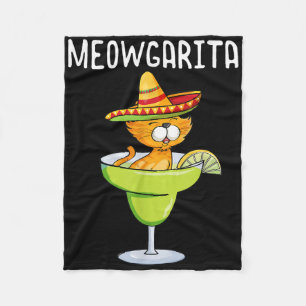 Cobertor De Velo Meowgarita - Cinco de Mayo Margarita Cat Lover