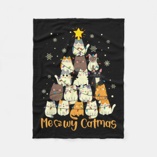 Cobertor De Velo Meowy Catmas Árvore de Natal Xmas Meninas Fu