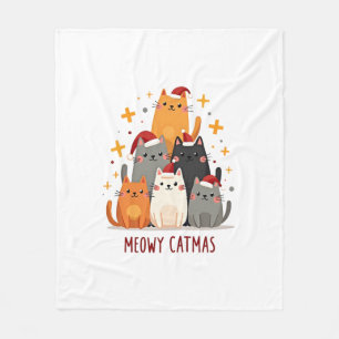 Cobertor De Velo Meowy Catmas Gato Árvore de Natal Natal (1)