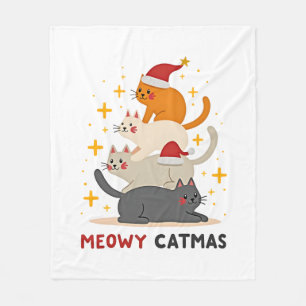 Cobertor De Velo Meowy Catmas Gato Natal Árvore de Natal (2)