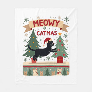 Cobertor De Velo Meowy Catmas, Suéter de Natal Feio, Natal de Gato