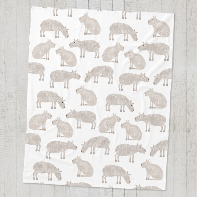 Cobertor De Velo Mergulho Capybara Pattern (Fun capybara watercolor pattern fleece blanket)