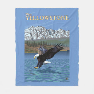 Cobertor De Velo Mergulho da águia americana - Yellowstone