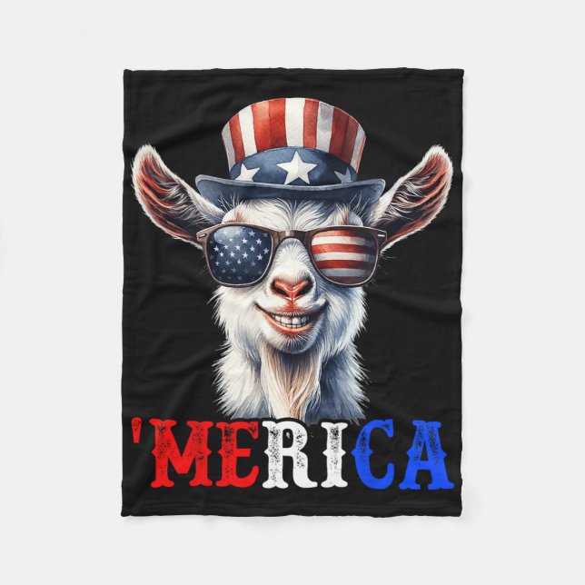 Cobertor De Velo Merica Goat Patriótico 4 De Julho Crianças Engraça (Frente)