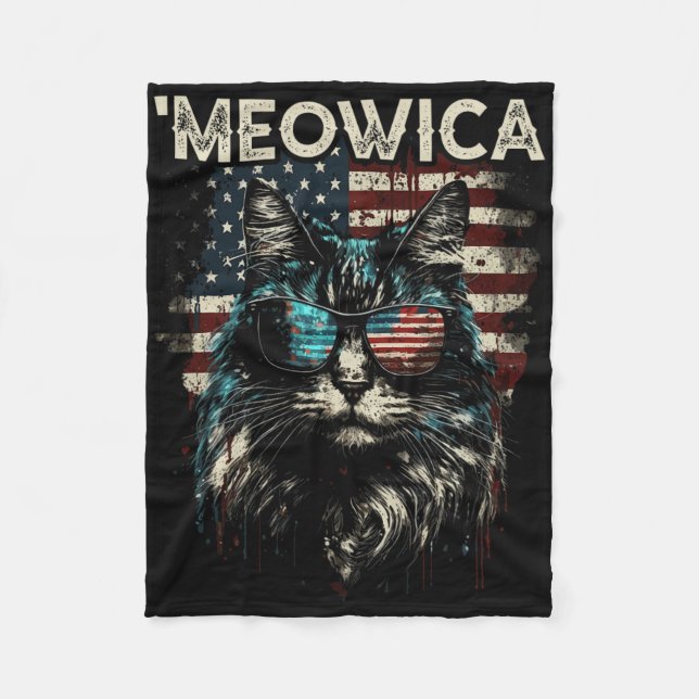 Cobertor De Velo Merica Patriotic Maine Coon Cat (Frente)