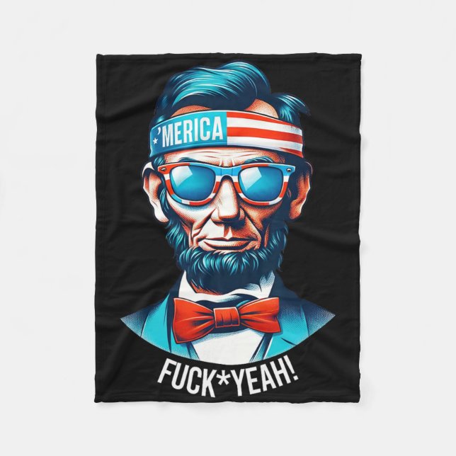Cobertor De Velo Merica Sim Abraham Lincoln 4 De Julho (Frente)