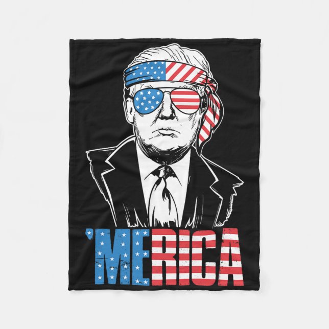 Cobertor De Velo Merica Trump Happy 4 De Julho Bandeira Americana T (Frente)