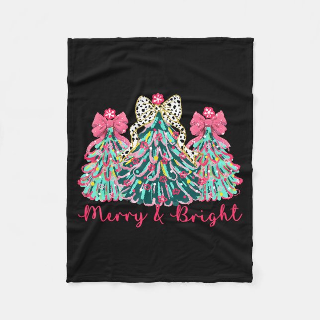 Cobertor De Velo Merry And Bright Christmas Tree Xmas Tree Family H (Frente)