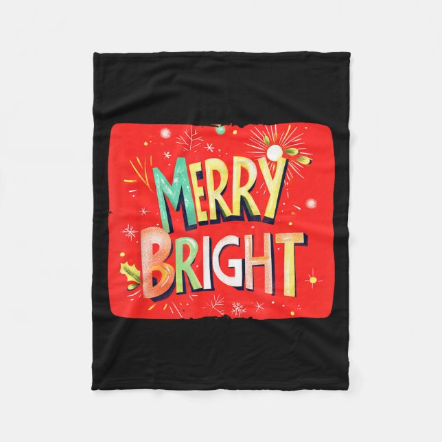 Cobertor De Velo Merry Bright Magic For Holiday Cheer  (Frente)