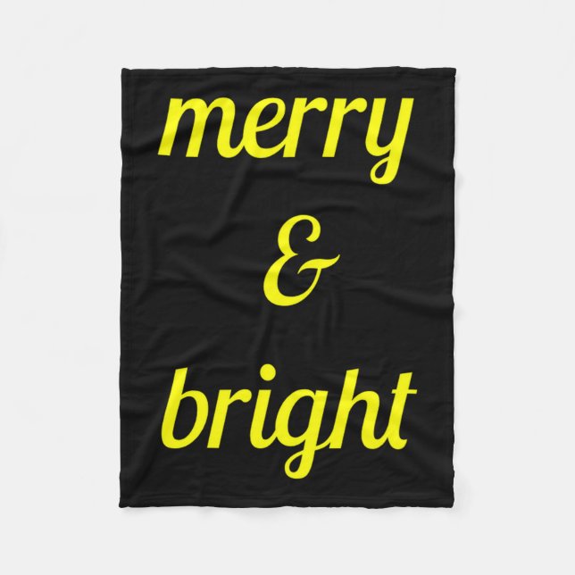 Cobertor De Velo Merry Bright Navy Blue Yellow Gift  (Frente)