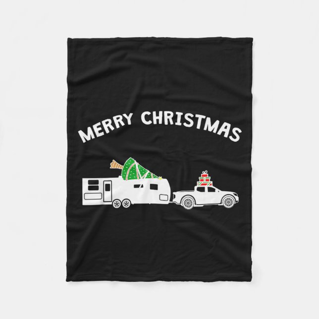 Cobertor De Velo Merry Christmas - Caravan Camper Rv Trailer Christ (Frente)