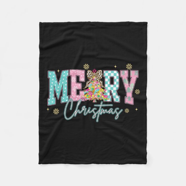 Cobertor De Velo Merry Christmas Coquette, Retro Nk Christmas Men W (Frente)