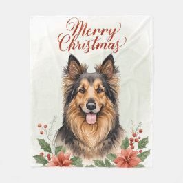 Cobertor De Velo Merry Christmas Dog Cozy Winter Holiday Blanket