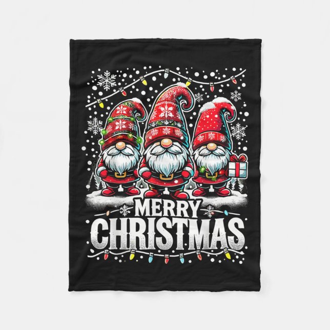 Cobertor De Velo Merry Christmas Gnome Funny Family Christmas  (Frente)