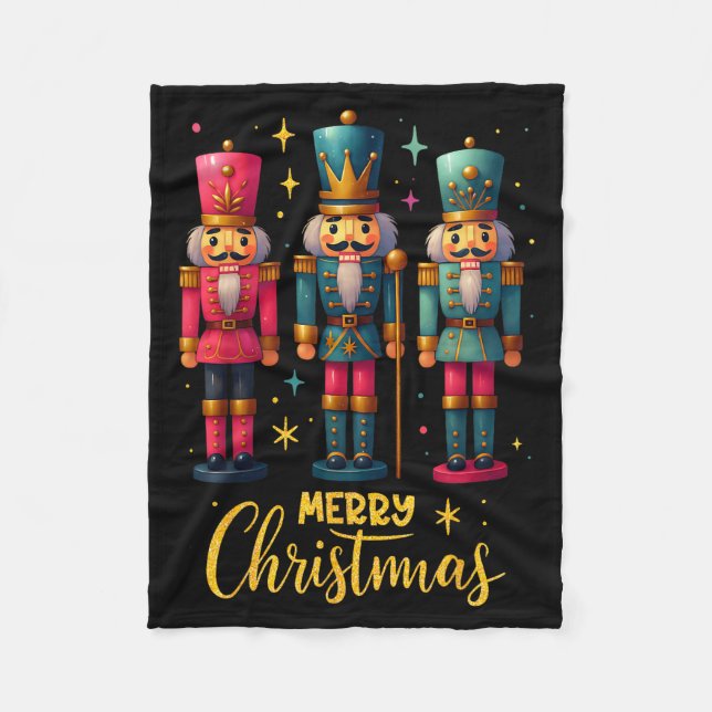Cobertor De Velo Merry Christmas Nutcracker Ballet Dance Women Kids (Frente)