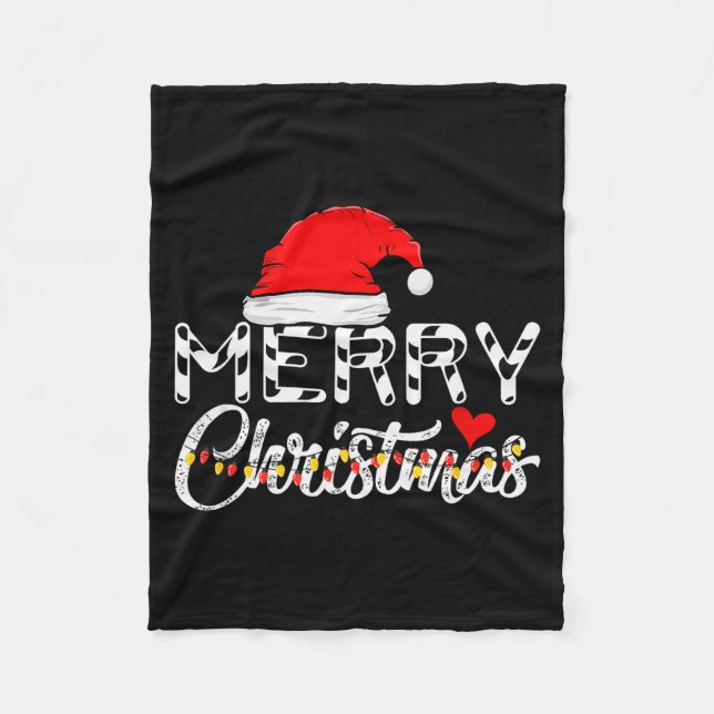 Cobertor De Velo Merry Christmas Santa Claus Funny Family  (Frente)