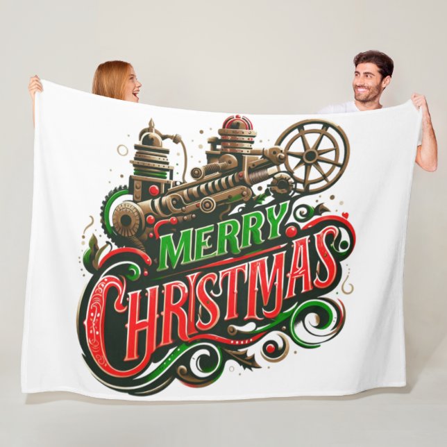 Cobertor De Velo Merry Christmas steampunk (In Situ)