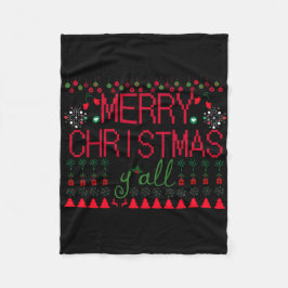 Cobertor De Velo "Merry Christmas Y'all" Ugly Sweater