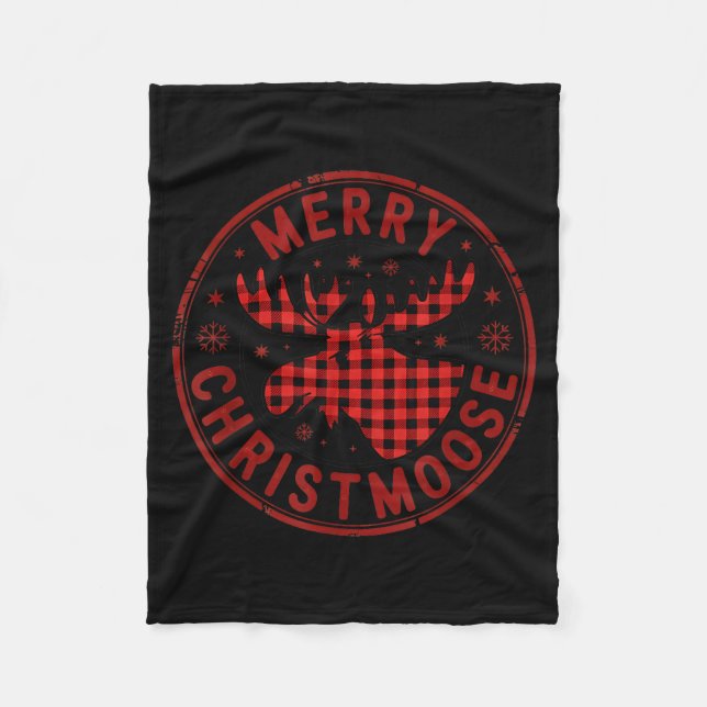 Cobertor De Velo Merry Christmoose Funny Christmas Badge Moose Part (Frente)