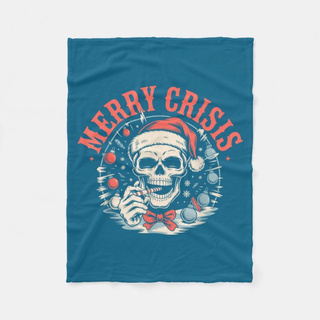Cobertor De Velo Merry Crisis Dark Humor Sarcastic Christmas Goth P (Frente)