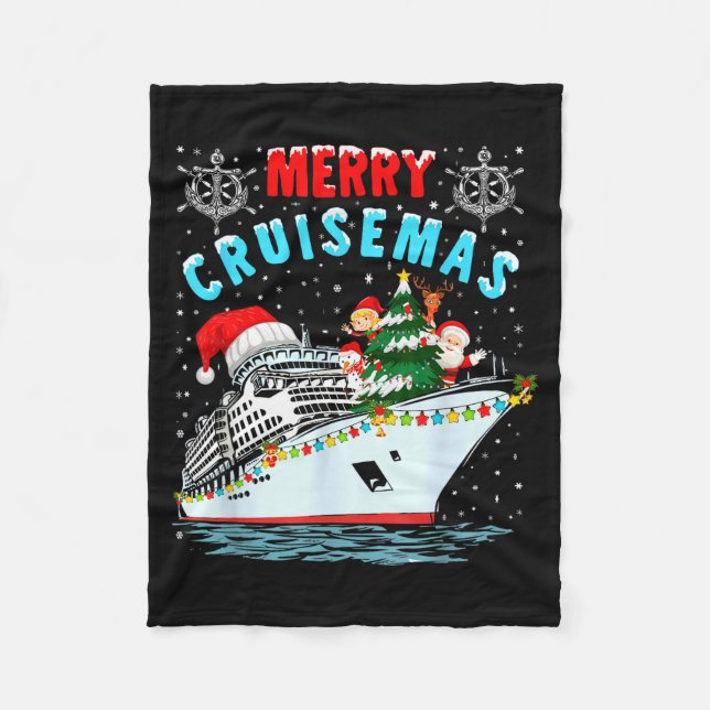 Cobertor De Velo Merry Cruisemas Cruise Ship Family Christmas  (Frente)