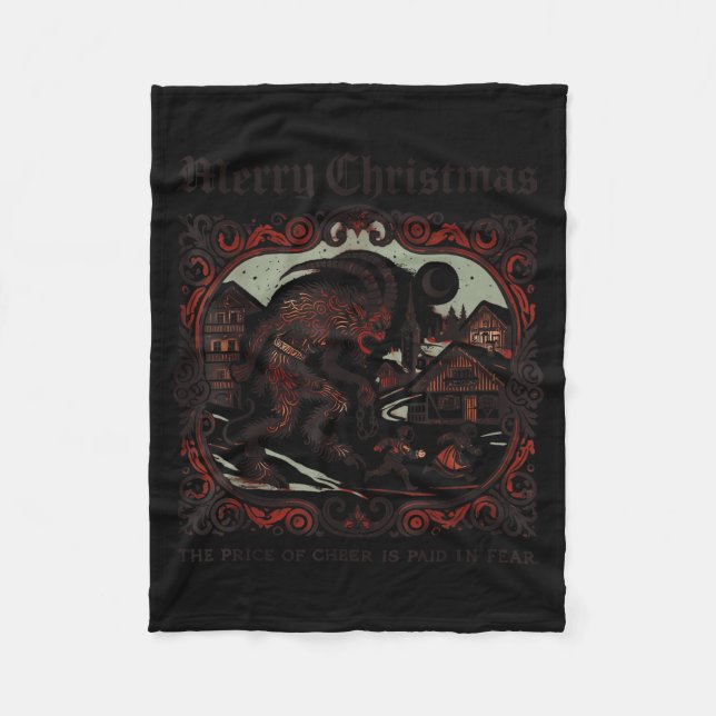 Cobertor De Velo Merry Krampus Christmas Xmas Horror Ugly Sweater E (Frente)