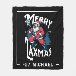 Cobertor De Velo Merry Laxmas Black Christmas Lacrosse Christmas