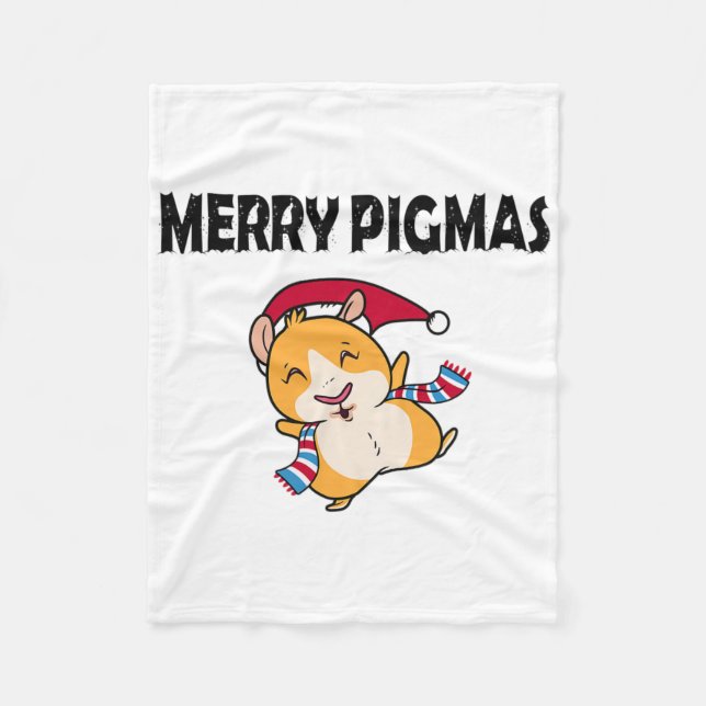 Cobertor De Velo Merry Pigmas Face Mask Funny Guinea Pig Christmas  (Frente)