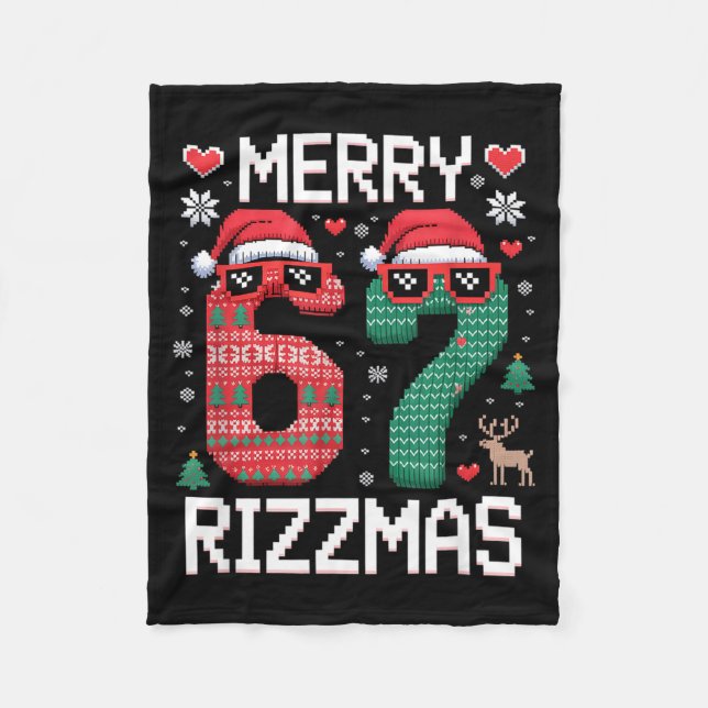 Cobertor De Velo Merry Rizzmas 67 Knitted Sweater Sungles Funny  (Frente)