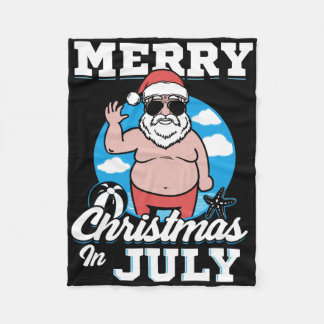 Cobertor De Velo Merrychristmas In July Funny Santa 