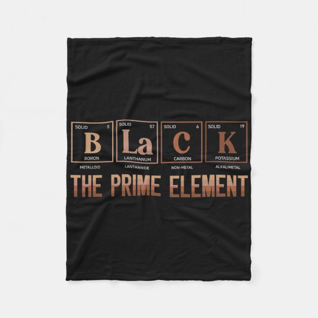 Cobertor De Velo Mês da História Negra O Elemento Primo Preto Perío (Frente)