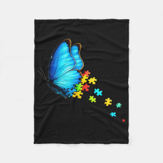 Cobertor De Velo Mês de Conscientização do Autismo Borboleta Azul P