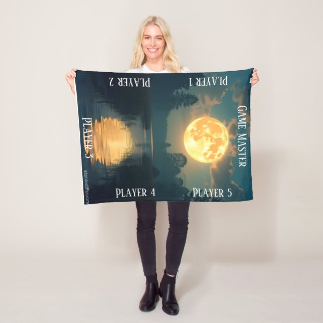 Cobertor De Velo Mesa de TTRPG Swamp Moonlight para jogos de tabule (In Situ)