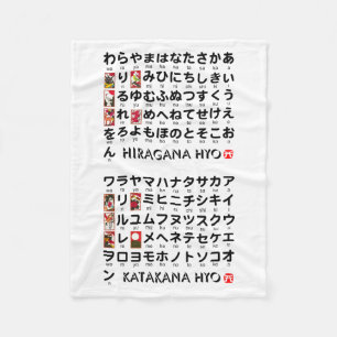 Cobertor De Velo Mesa japonesa dos Hiragana & dos Katakana (cartõe