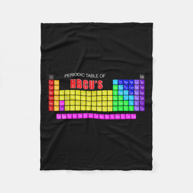 Cobertor De Velo Mesa Periódica Do Blerd De Hbcus (Frente)