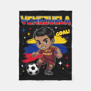 Cobertor De Velo Meta do Garoto da Venezuela Cartoon Bandeira Venez