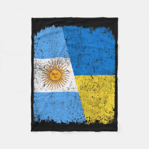 Cobertor De Velo Metade Bandeira Argentina Metade Bandeira Ucranian