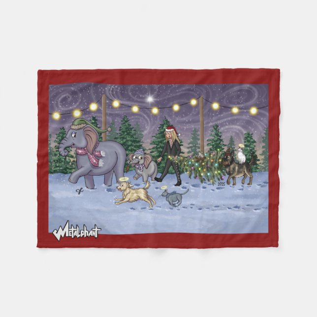 Cobertor De Velo Metalphant Family Tree Fleece Blanket (Frente (Horizontal))