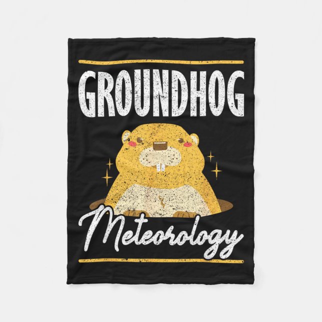 Cobertor De Velo Meteorologia do Dia do Groundhog Groundhog  (Frente)