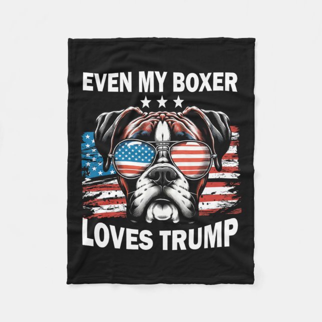 Cobertor De Velo Meu Boxer ama Trump (Frente)