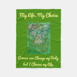 Cobertor De Velo Meu Cancer de Vida Angel Chemo Fleece Blanket