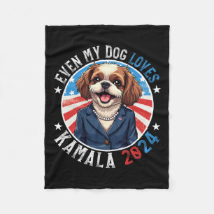 Cobertor De Velo Meu Cão ama Kamala 2024 Shih Tzu Lover Funny Camp