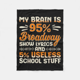 Cobertor De Velo Meu Cérebro é 95% Letras de Broadway Nerd Musical