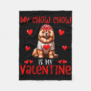 Cobertor De Velo Meu Chow Chow é meu Coração de Namorado Fantasia Ú